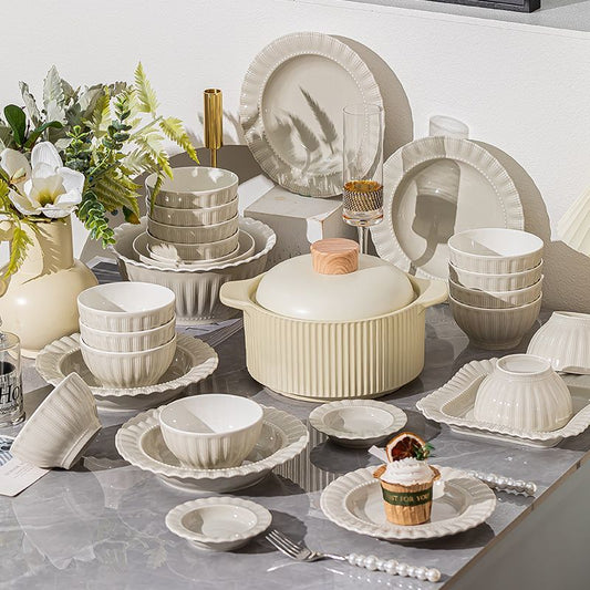 Cerelith dinnerware shell-shaped cream wind set