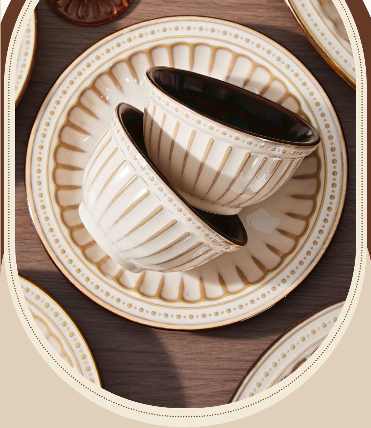 Cerelith dinnerware retro relief color matching set