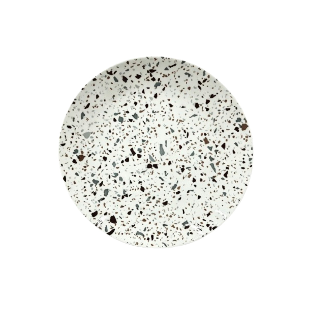 Juego de vajilla Cerelith de 12 piezas con diseño de terrazo moteado para 4 personas
