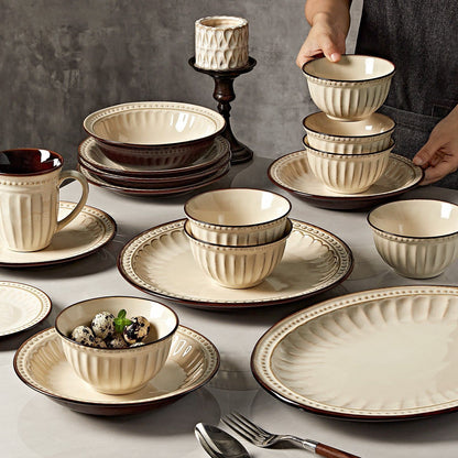 Cerelith Retro Medieval Tableware Dinnerware Set Ceramic Tableware Set