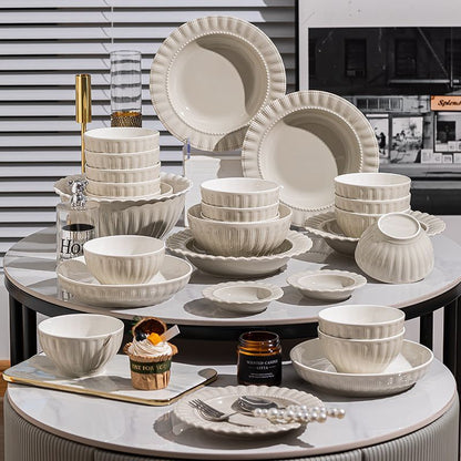 Cerelith dinnerware shell-shaped cream wind set