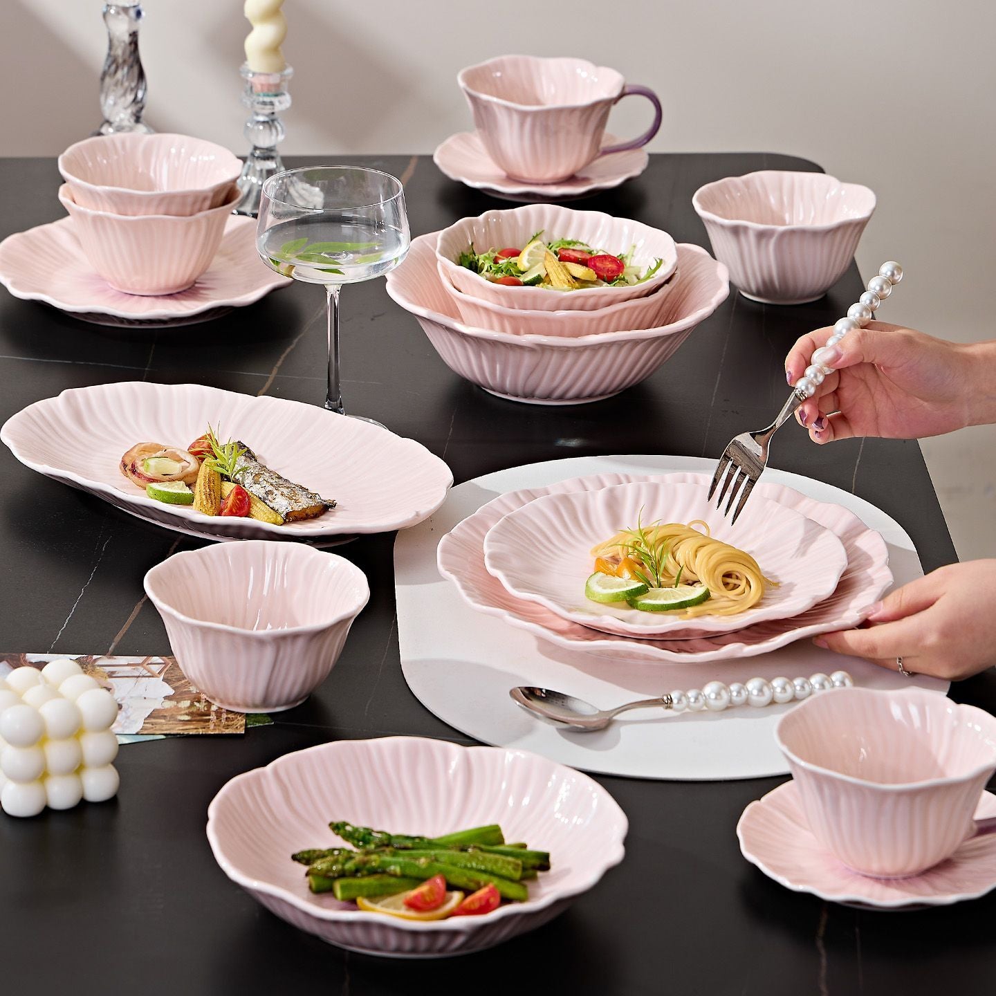 Cerelith dinerware set Cherry Blossom Love Pink Roland Flower dinnerware