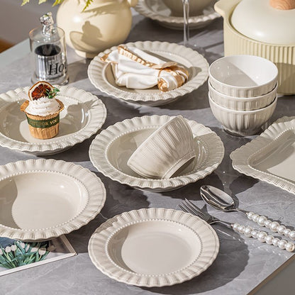 Cerelith dinnerware shell-shaped cream wind set