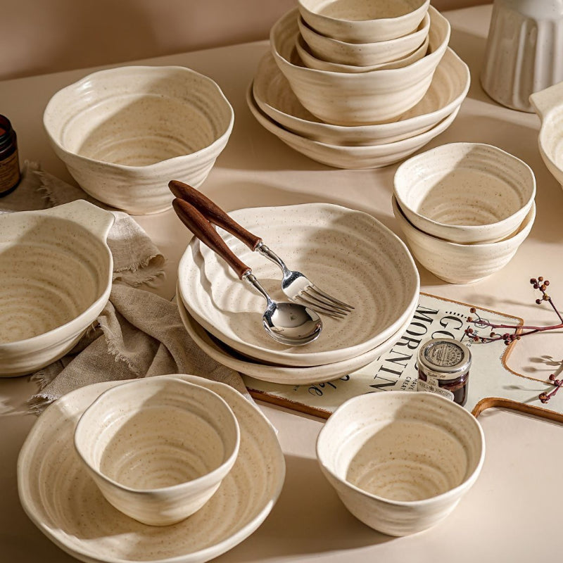 Cerelith Matte Apricot Underglaze Dinnerware Sets Tableware Set Ceramic Bowls