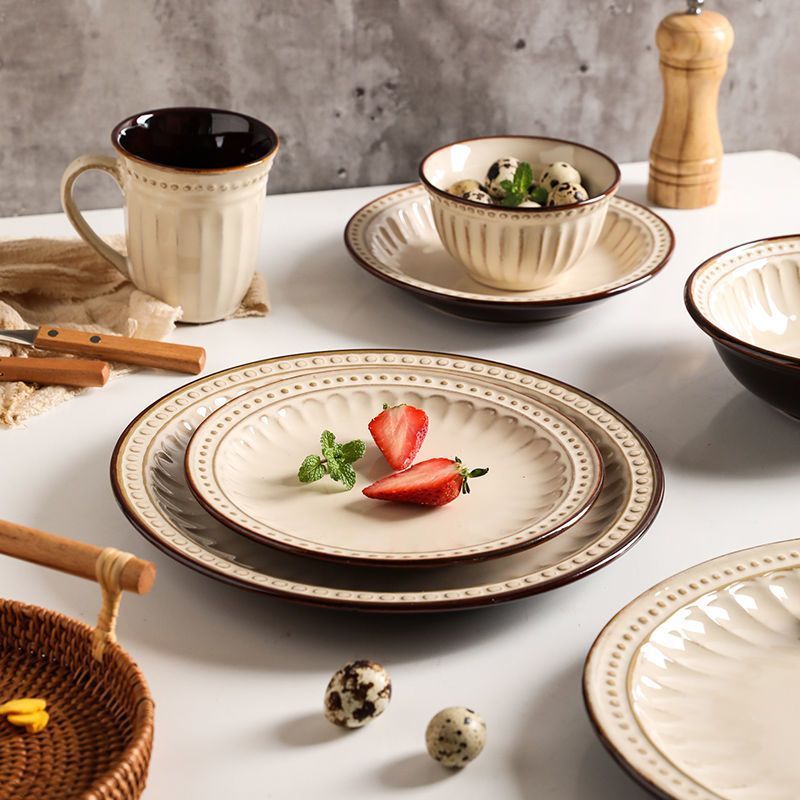 Cerelith Retro Medieval Tableware Dinnerware Set Ceramic Tableware Set