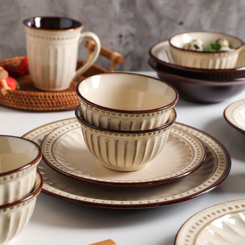 Cerelith Retro Medieval Tableware Dinnerware Set Ceramic Tableware Set