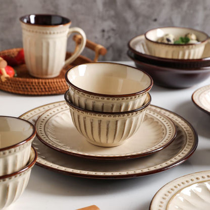 Cerelith Retro Medieval Tableware Dinnerware Set Ceramic Tableware Set
