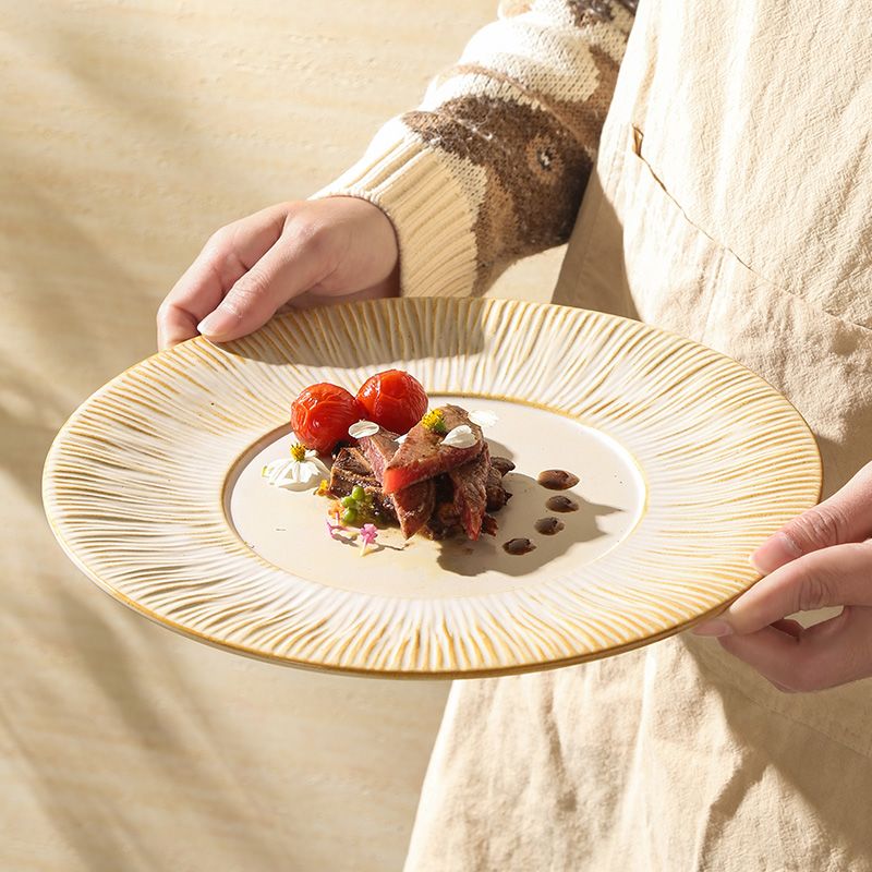 Cerelith Vintage Embossed Striped Dishes