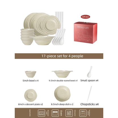 Cerelith Matte Apricot Underglaze Dinnerware Sets Tableware Set Ceramic Bowls