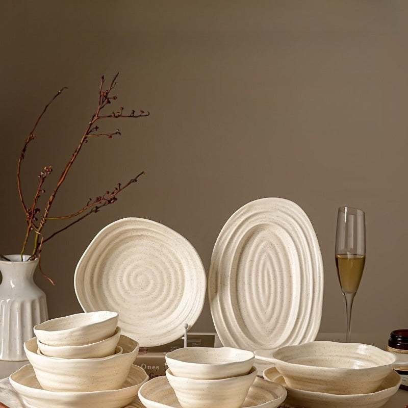 Cerelith Matte Apricot Underglaze Dinnerware Sets Tableware Set Ceramic Bowls