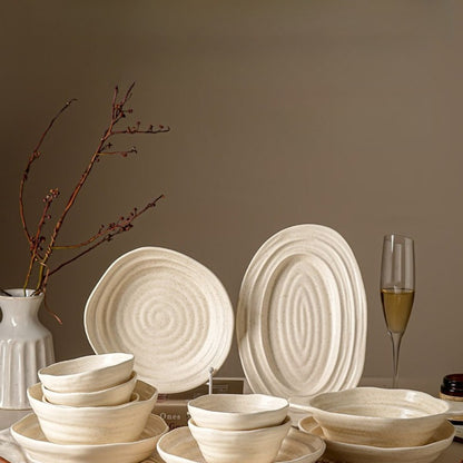 Cerelith Matte Apricot Underglaze Dinnerware Sets Tableware Set Ceramic Bowls