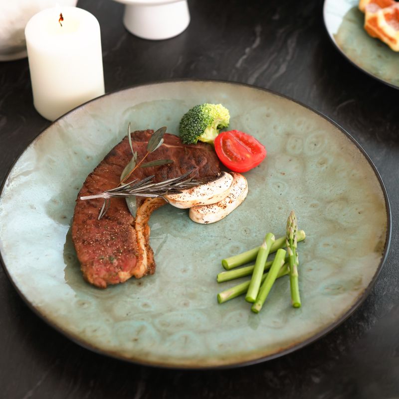Cerelith Green Kiln-transformed Ceramic Dinnerware Dishes Set