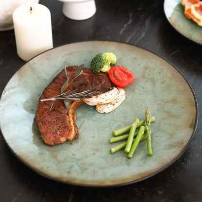 Cerelith Green Kiln-transformed Ceramic Dinnerware Dishes Set