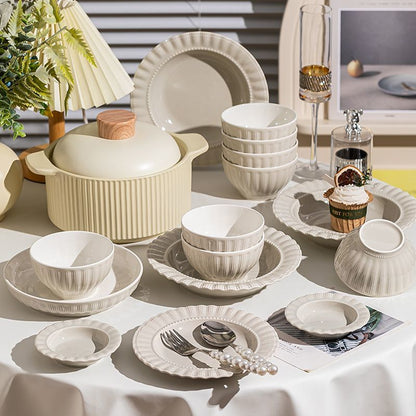 Cerelith dinnerware shell-shaped cream wind set