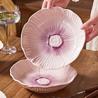 Cerelith Dinnerware Sets Bowl Set Underglaze Flower Ceramic Tableware Set Full Set of 4