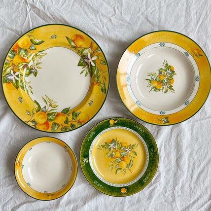 Cerelith Lemon Ceramic Plates Steak Pasta Plate Yogurt Bowl Salad Plate