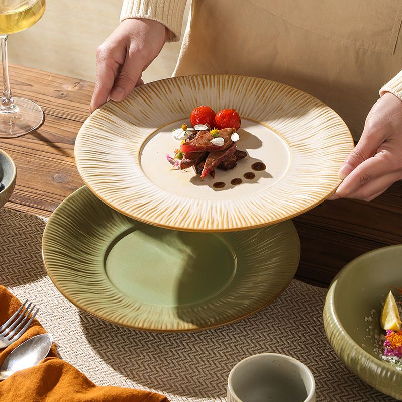 Cerelith Vintage Embossed Striped Dishes