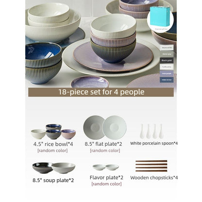 Cerelith Underglaze Color Ceramic Tableware Set, Beautiful Plates and Bowls Sets