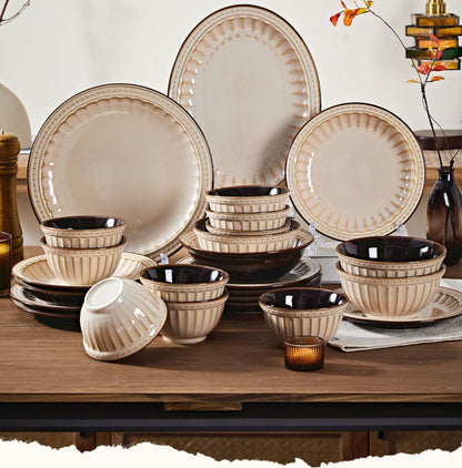 Cerelith dinnerware retro relief color matching set