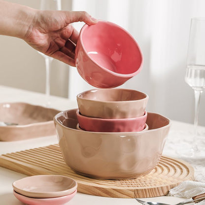Cerelith Ice Berry Pink Plates and Bowls Sets Dishes and Dishes Set
