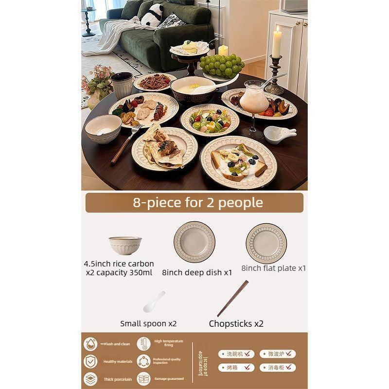 Cerelith Retro Medieval Tableware Dinnerware Set Ceramic Tableware Set