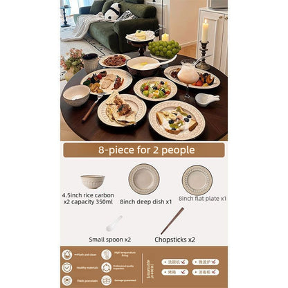 Cerelith Retro Medieval Tableware Dinnerware Set Ceramic Tableware Set