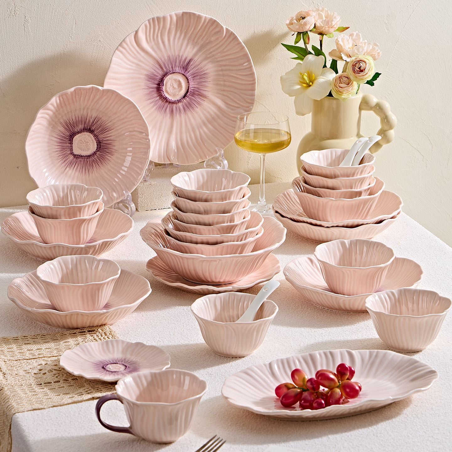 Cerelith dinerware set Cherry Blossom Love Pink Roland Flower dinnerware