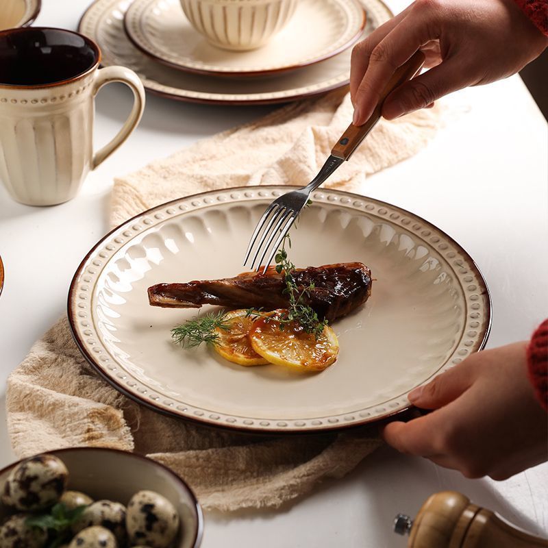 Cerelith Retro Medieval Tableware Dinnerware Set Ceramic Tableware Set