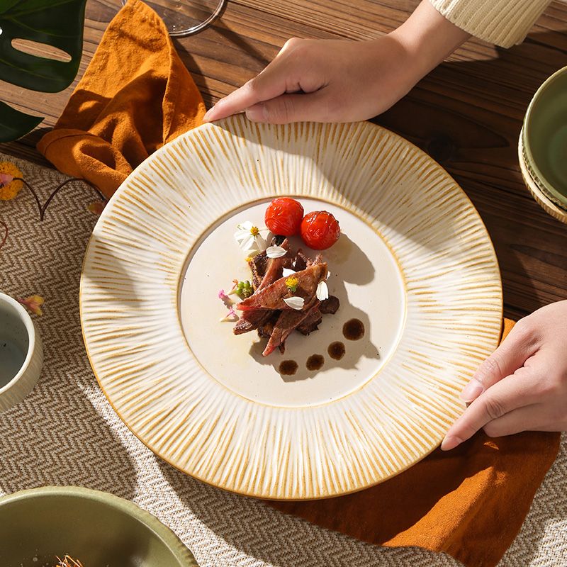 Cerelith Vintage Embossed Striped Dishes