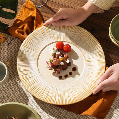 Cerelith Vintage Embossed Striped Dishes
