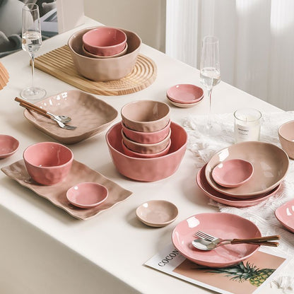 Cerelith Ice Berry Pink Plates and Bowls Sets Dishes and Dishes Set