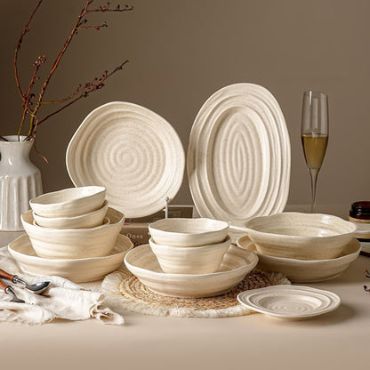 Cerelith Matte Apricot Underglaze Dinnerware Sets Tableware Set Ceramic Bowls