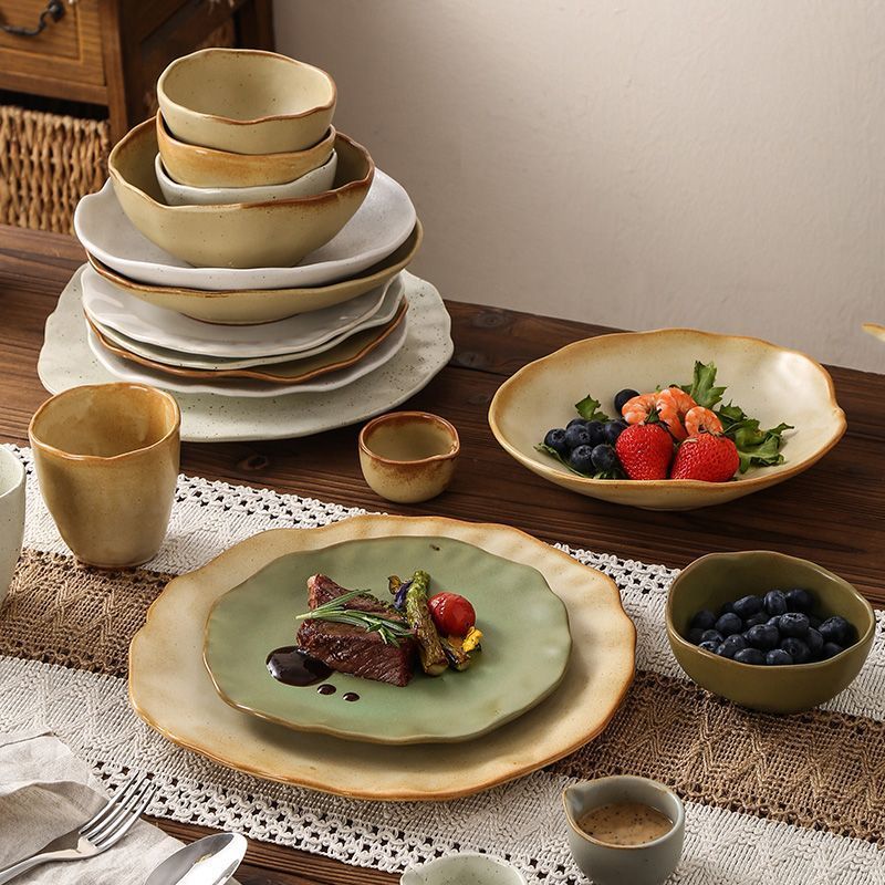 Cerelith dinnerware irregular color matching plates