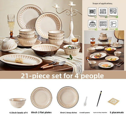 Cerelith dinnerware retro relief color matching set