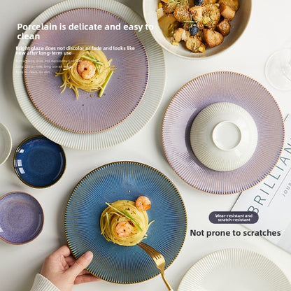 Cerelith Underglaze Color Ceramic Tableware Set, Beautiful Plates and Bowls Sets