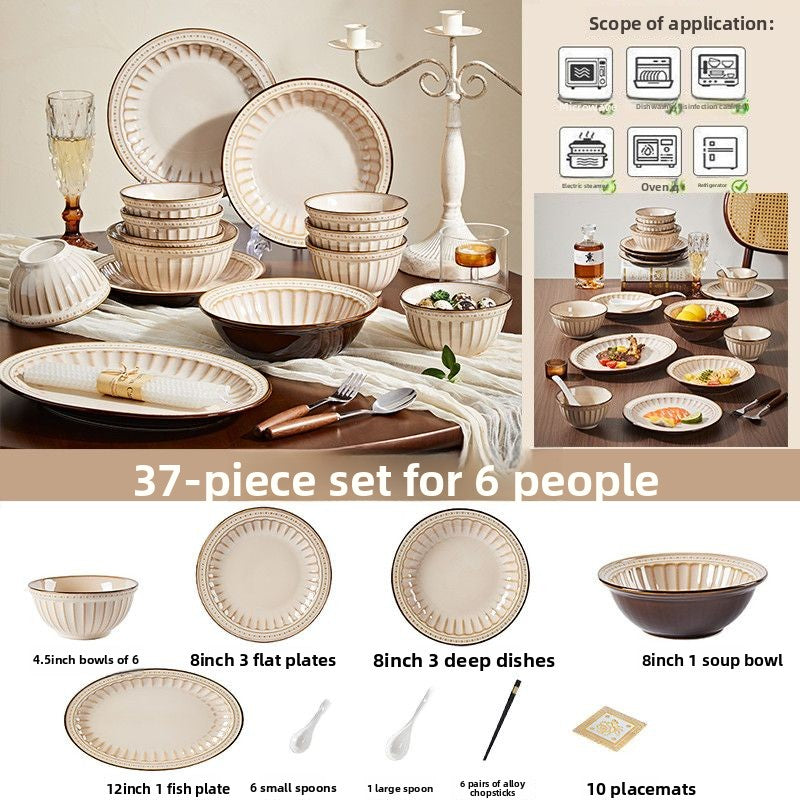 Cerelith dinnerware retro relief color matching set