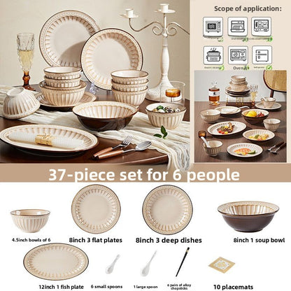Cerelith dinnerware retro relief color matching set