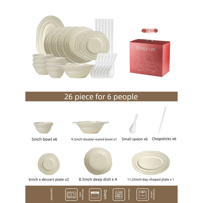 Cerelith Matte Apricot Underglaze Dinnerware Sets Tableware Set Ceramic Bowls
