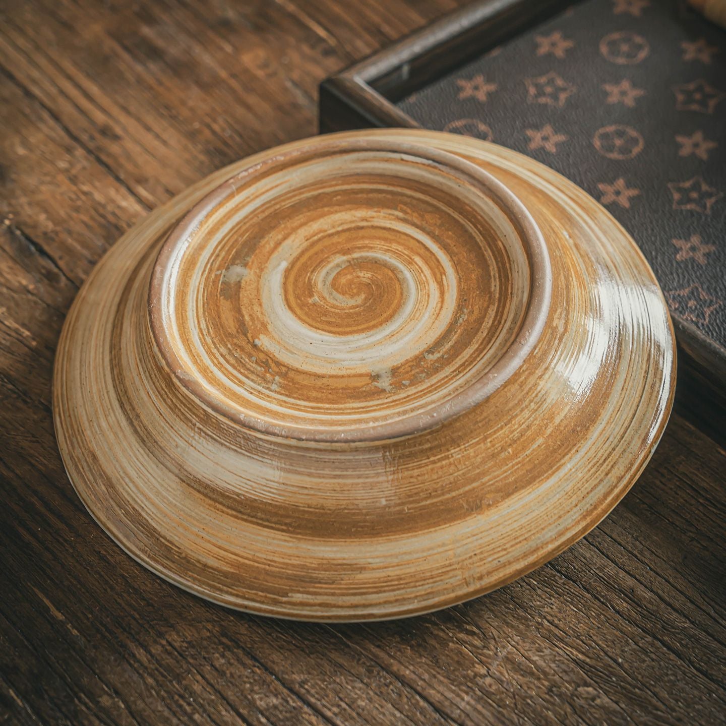 CERELITH 8.4inch Retro Coarse Pottery Plate Ceramic Plate Vegetable Plate Salad Plate Retro Tableware Dessert Plate