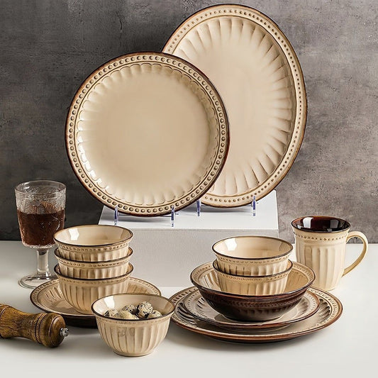 Cerelith Retro Medieval Tableware Dinnerware Set Ceramic Tableware Set