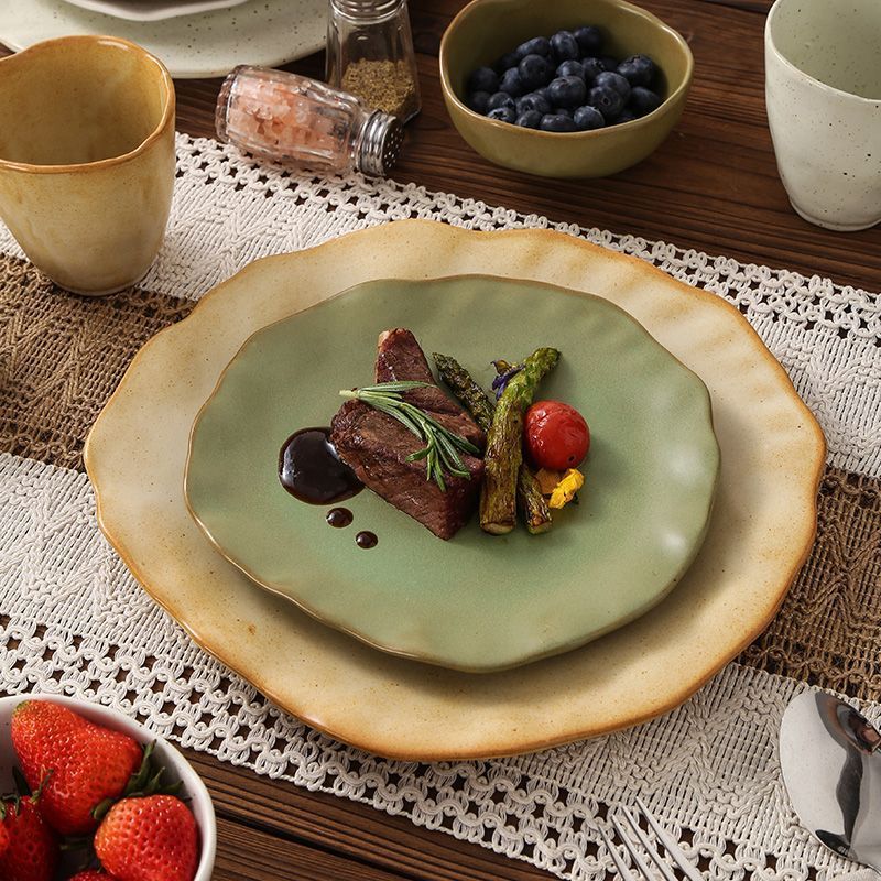 Cerelith dinnerware irregular color matching plates