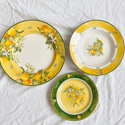 Cerelith Lemon Ceramic Plates Steak Pasta Plate Yogurt Bowl Salad Plate