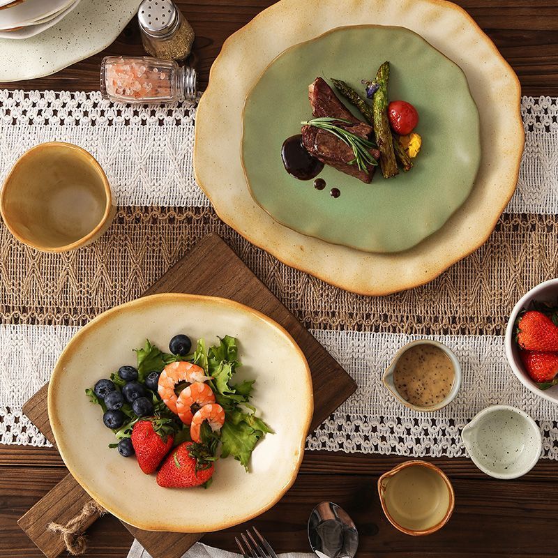 Cerelith dinnerware irregular color matching plates