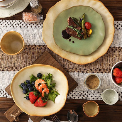 Cerelith dinnerware irregular color matching plates