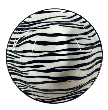 Cerelith 24 Piece Zebra Noir Bold Dinnerware Set For 8