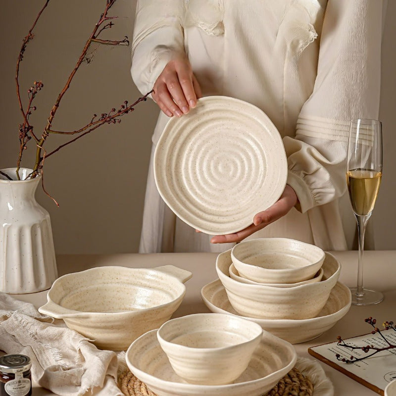 Cerelith Matte Apricot Underglaze Dinnerware Sets Tableware Set Ceramic Bowls