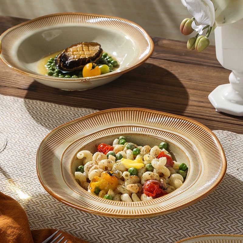 Cerelith dishwares lace textured bowl and plate
