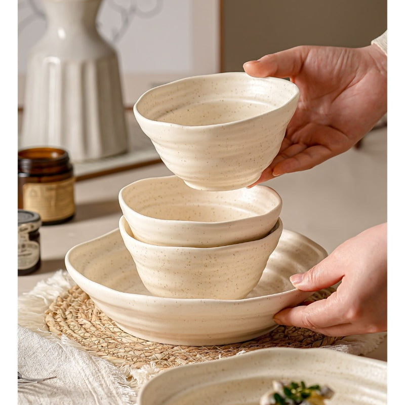 Cerelith Matte Apricot Underglaze Dinnerware Sets Tableware Set Ceramic Bowls