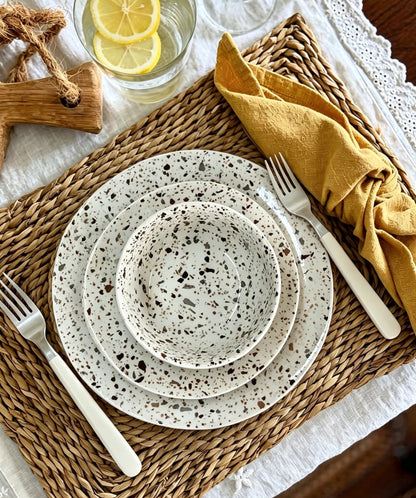 Cerelith 12 Piece Speckled Terrazzo Dinnerware Set For 4