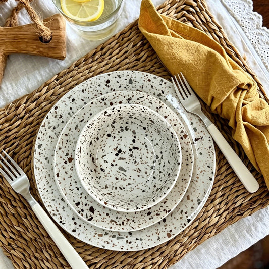Cerelith 24 Piece Terrazzo Lumen Dinnerware Set For 8
